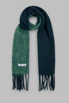 Двухцветный шарф с бахромой