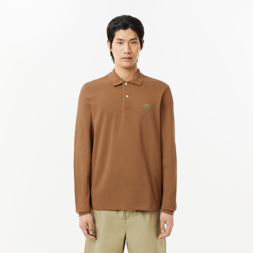 Мужское поло Lacoste L.13.12 классического кроя с длинным рукавом