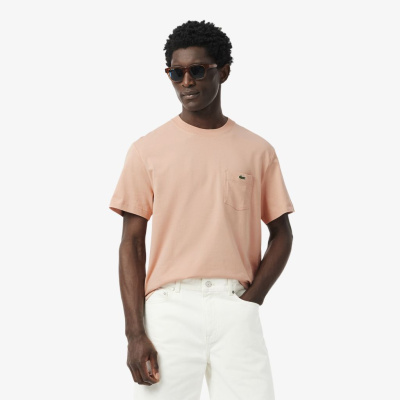 Мужская футболка Lacoste из хлопка с нагрудным карманом