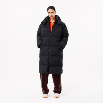 Женский длинный пуховик Lacoste с капюшоном