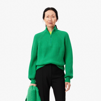 Женский шерстяной свитер Lacoste на молнии