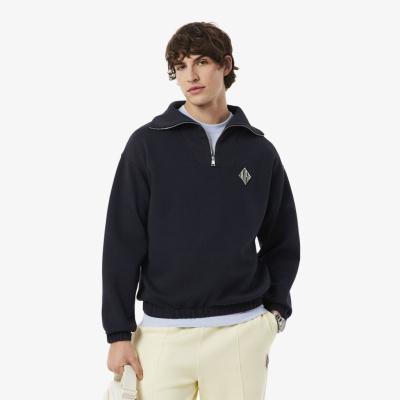 Мужская хлопковая толстовка Lacoste с высоким воротом и застежкой-молнией