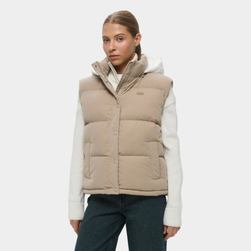 Женский стёганый жилет Lacoste с капюшоном