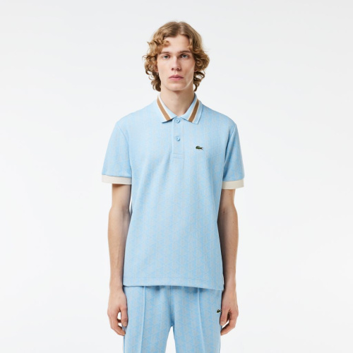 Мужское поло Lacoste классического кроя с монограммой