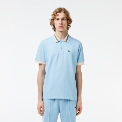 Мужское поло Lacoste классического кроя с монограммой