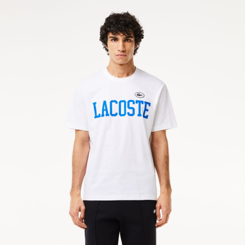 Мужская футболка Lacoste из хлопка с контрастным значком