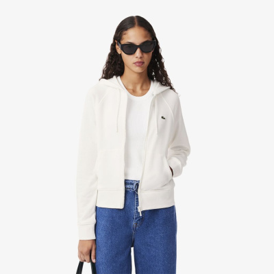 Женская флисовая толстовка Lacoste с капюшоном на молнии