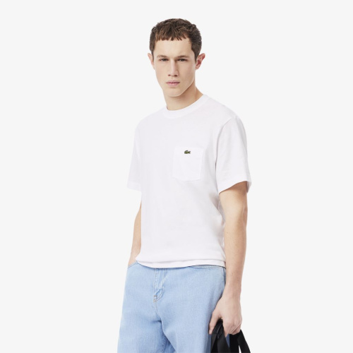Мужская футболка Lacoste из хлопка с нагрудным карманом