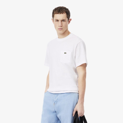 Мужская футболка Lacoste из хлопка с нагрудным карманом