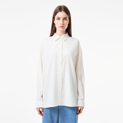 Женская хлопковая рубашка Lacoste свободного кроя