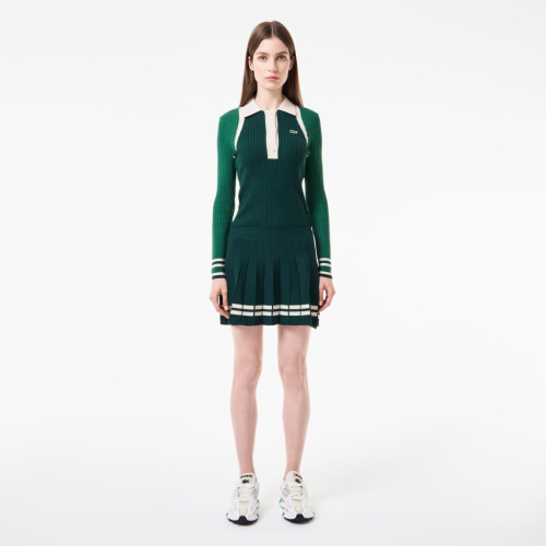 Женское эластичное платье Lacoste с длинным рукавом