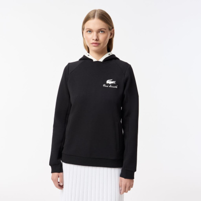 Женская хлопковая толстовка Lacoste с капюшоном