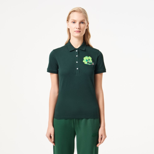 Женское хлопковое эластичное мини-поло Lacoste L.12.D