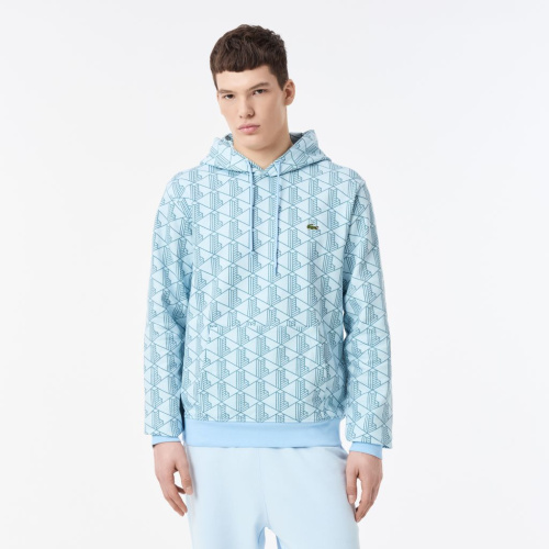 Мужская флисовая толстовка - худи Lacoste Monorgam