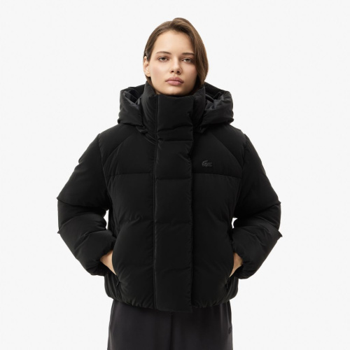 Женская укороченная куртка Lacoste с капюшоном