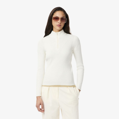 Женский свитер Lacoste с высоким воротником на молнии