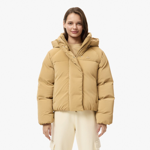 Женская укороченная куртка Lacoste с капюшоном