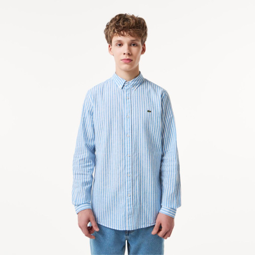 Мужская рубашка Lacoste приталенного кроя в полоску