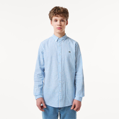 Мужская рубашка Lacoste приталенного кроя в полоску