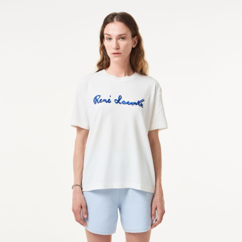 Женская хлопковая футболка Lacoste