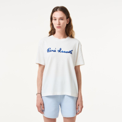 Женская хлопковая футболка Lacoste