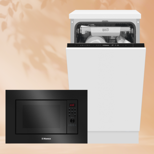 Комплект встраиваемой техники: посудомоечная машина Hansa ZIM426EQ + микроволновая печь Hansa AMGB20E2GB