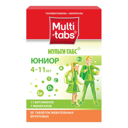 Мульти-табс Юниор таб. жев. Фрукты №30