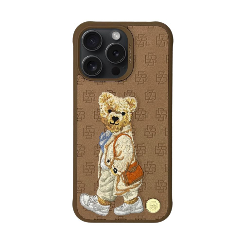 Чехол-накладка Zuck Bear San Francisco Fortune Kapak - Golden State Bear для Apple iPhone 15 Pro Max искусcтвенная кожа (бежевый)
