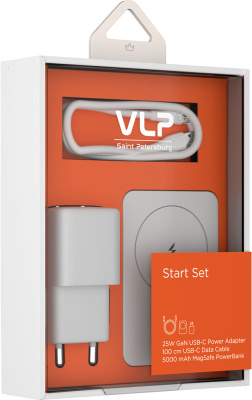 Комплект зарядных устройств VLP LITE Start Set MagSafe 5000 мАч / Charge Mini 25 Вт с кабелем USB-C Белый
