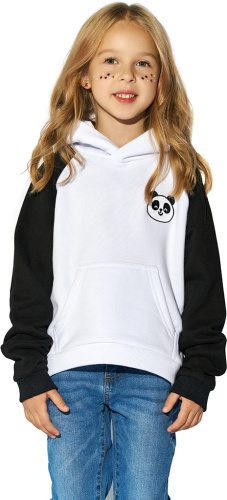 Худи детское «Панда Тапа» чёрно-белое, размер 134–140