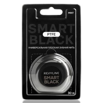 Зубная нить вощеная Revyline PTFE Smart Black, мятная, 30 м