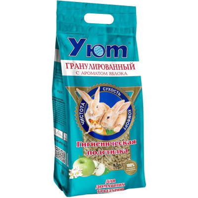 Уют подстилка гигиеническая для взрослых грызунов, яблочный - 9 л Россия 1 уп. х 1 шт. х 1.7 кг