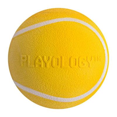 Playology Squeaky Chew Ball игрушка для собак мелких и средних пород, жевательный мяч с пищалкой, с ароматом курицы, желтый - 6 см для взрослых породы мелкого размера Китай 1 уп. х 1 шт. х 0.087 кг