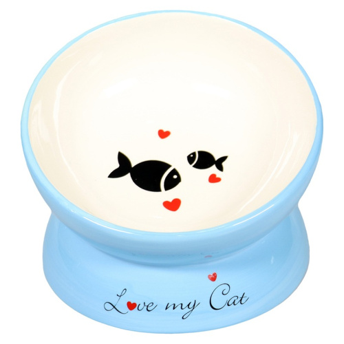 Mr.Kranch миска для кошек на подставке, керамическая, голубая - 120 мл для всех возрастов Китай 1 уп. х 1 шт. х 0.33 кг