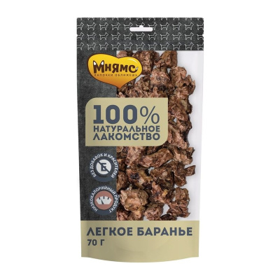 Мнямс лакомство для собак, легкое баранье - 70 г повседневный для взрослых с бараниной для всех пород Россия 1 уп. х 1 шт. х 0.07 кг