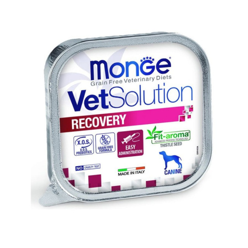 Monge VetSolution Dog Recovery влажный корм для собак, диетический, при восстановлении питания, в ламистерах - 150 г ветеринарный паштет и ламистеры Италия 1 уп. х 24 шт. х 3.6 кг