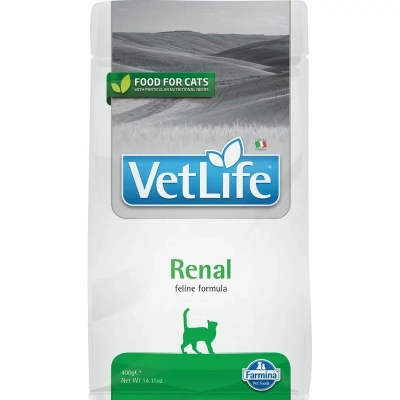 Farmina Vet Life Cat Renal сухой корм для кошек, для поддержания функции почек - 400 г диетические супер премиум низкозерновые для взрослых с курицей мешок Импортный корм 1 уп. х 1 шт. х 0.4 кг