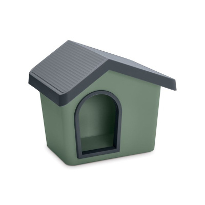 Imac Zeus 50 2ND Life будка для собак мелких пород и кошек 53х46х47, цвет оливковый, серый Италия 1 уп. х 1 шт. х 2.66 кг