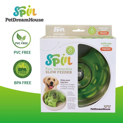 PetDreamHouse SPIN Interactive Feeder UFO Maze Green Tricky миска для интерактивной системы кормления "Спин" - нло лабиринт, зеленая - 700 г для всех возрастов Великобритания 1 уп. х 1 шт. х 0.7 кг