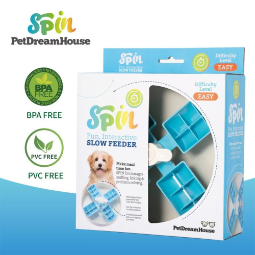 PetDreamHouse SPIN Interactive Feeder Windmill Blue Easy миска для интерактивной системы кормления "Спин" - ветряная мельница - 600 г для всех возрастов Великобритания 1 уп. х 1 шт. х 0.6 кг