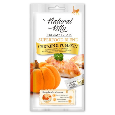 Pettric Natural Kitty лакомство крем-суп для кошек, с курицей и тыквой - 12 г х 4 шт повседневный холистик для взрослых с курицей для всех пород Китай 1 уп. х 1 шт. х 0.048 кг