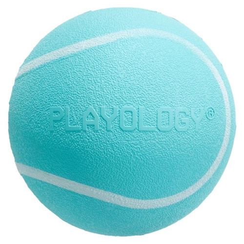 Playology Squeaky Chew Ball игрушка для собак средних и крупных пород, жевательный мяч с пищалкой, с ароматом арахиса, голубой - 8 см для взрослых породы крупного размера Китай 1 уп. х 1 шт. х 0.169 кг