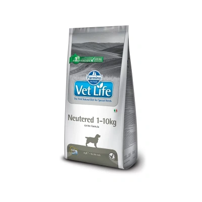 Farmina Vet Life Dog Neutered 1-10kg ветеринарный диетический сухой корм для взрослых стерилизованных или кастрированных собак 1-10 кг весом диетические супер премиум для взрослых с курицей породы мелкого размера мешок Импортный корм 1 уп. х 1 шт. х 10 кг