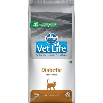 Farmina Vet Life Cat Diabetic ветеринарный диетический сухой корм для взрослых кошек с заболеванием сахарного диабета - 2 кг диетические супер премиум для взрослых со свининой мешок Импортный корм 1 уп. х 1 шт. х 2 кг