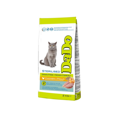 Dado Cat Grain-Free Sterilised Chicken корм для стерилизованных кошек, беззерновой, с курицей - 2 кг супер премиум беззерновые для взрослых с курицей мешок Импортный корм 1 уп. х 1 шт. х 2 кг