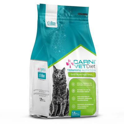 Carni Vet Diet Cat Gastrointestinal сухой корм для кошек при расстройствах пищеварения, диетический, с курицей - 1,5 кг ветеринарный супер премиум для взрослых с курицей для всех пород мешок Импортный корм 1 уп. х 1 шт. х 1.5 кг