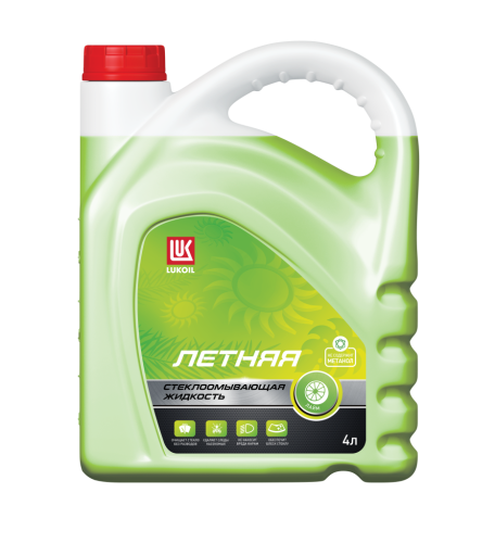 Стеклоомывающая жидкость летняя ЛУКОЙЛ с ароматом лайма 4 л