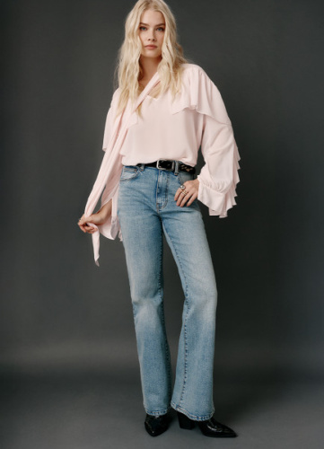 Джинсы Клёш с эластаном, Голубой