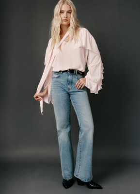 Джинсы Клёш с эластаном, Голубой