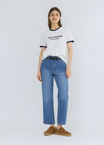 Укороченные прямые джинсы Straight, Синий